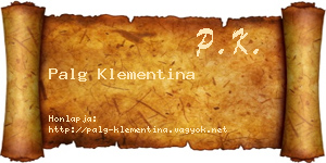 Palg Klementina névjegykártya
